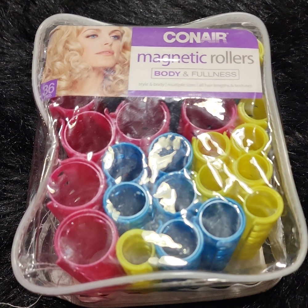 Magnetic Rollers Set - Pink, Blue, Yellow. CONAIR NEW IN PACKAGE.